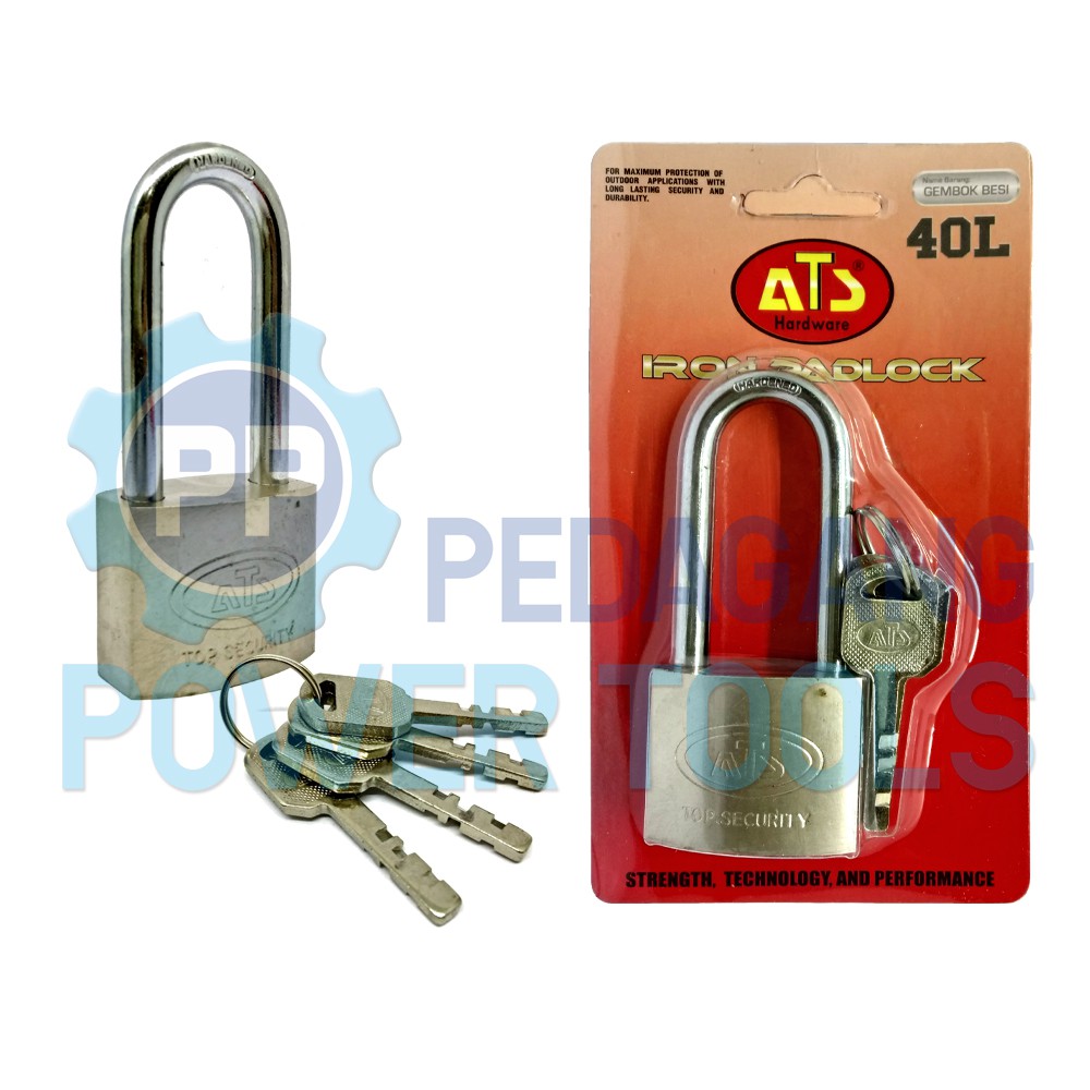 ATS GEMBOK BESI 40 MM LONG PADLOCK KUNCI PAGAR RUMAH LEHER PANJANG