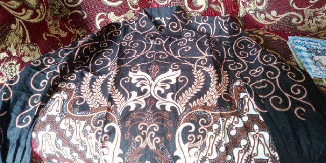 Havi Batik Hrb026 Kenongo Kemeja Pendek Pekalongan Padi M L Xl Sogan Tulis Halus Kemeja Batik