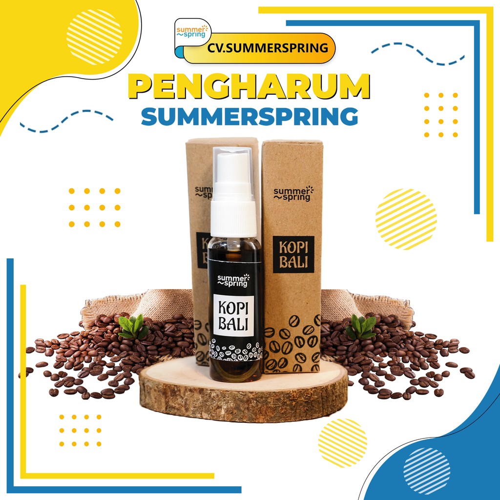 Summer Spring - Kopi Bali Spray - Pengharum Pewangi Parfum Ruangan Mobil Toilet Ruang Tamu Dapur Lemari Pakaian Kamar Mandi Tidur Closet Wcl - 30ml