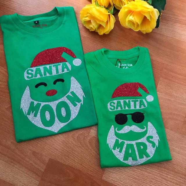 

SANTA GLITER SPESIAL NATAL (NAMA BISA CUSTOM) / BAJU NATAL/ CHRISTMAS TSHIRT/ BAJU NATAL CUSTOM