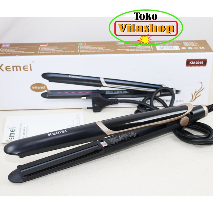 Catokan Rambut Kemei KM-2219 2in1 Catok Rambut Temperatur Suhu