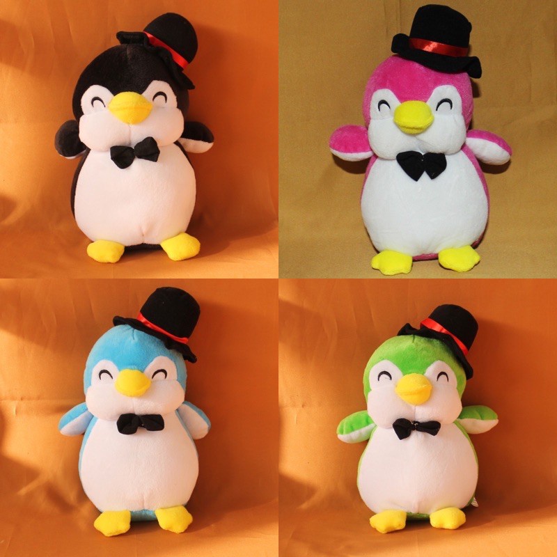 Boneka Pinguin Topi Ukuran M (Tinggi 30cm) Berlabel SNI