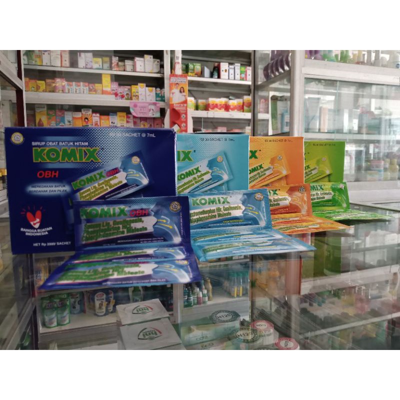 KOMIX SIRUP OBAT BATUK SACHET | Varian Komix OBH, Jahe, Jeruk Nipis, Peppermint