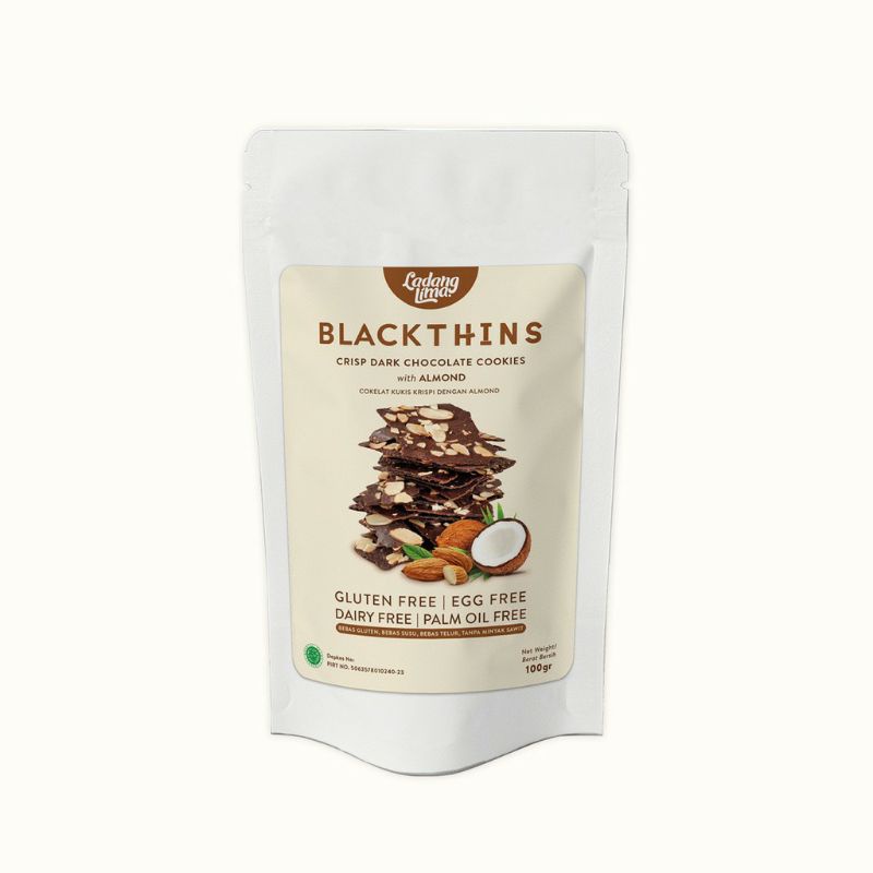 Ladang Lima Blackthins 100g/crisp dark chocolate cookies