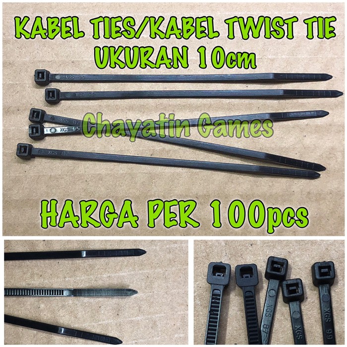 KABEL TIES / KABEL TWIST TIE UKURAN 10cm HITAM (HARGA PER 100pcs)