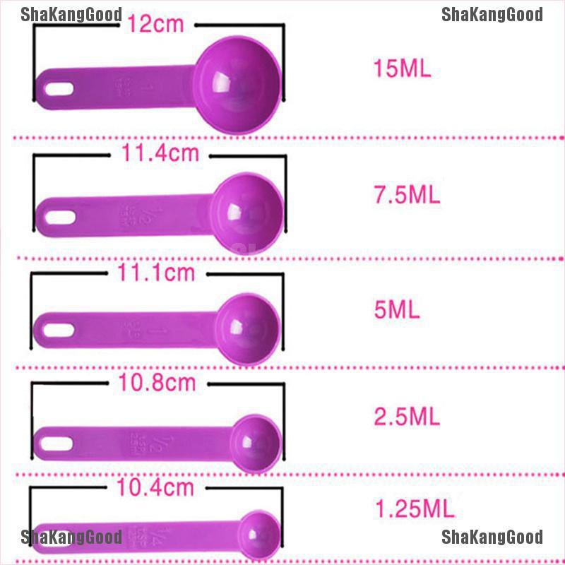 5Pcs Sendok Takar Bahan Plastik dengan Skala untuk Baking