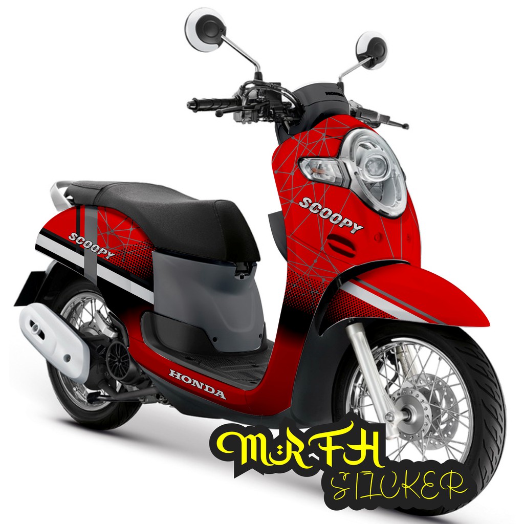 Decal scoopy full body Full Blok Decal Scopy Dekal New Fi 2017 2018 2019 2020 Grafis conect merah