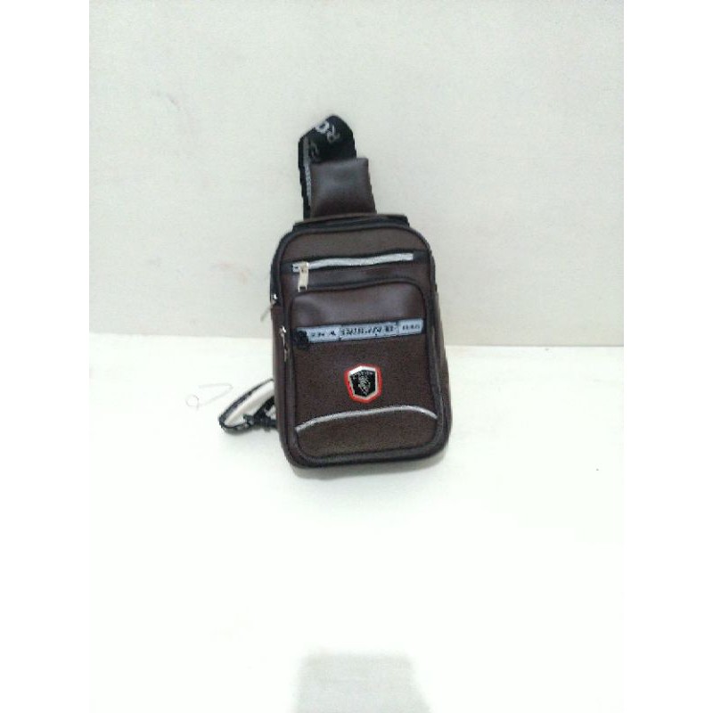 tas selempang.polo coklat tua