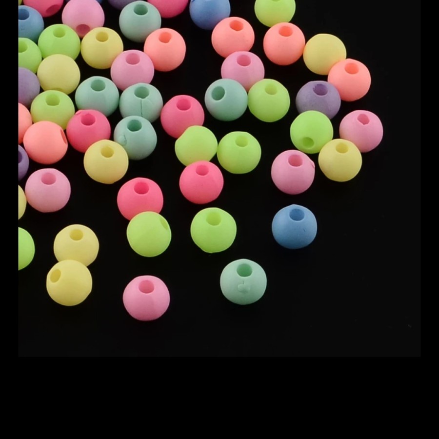 ISI 100PC MANIK MOTE UNIK NEON MATTE BAHAN CRAFT KERAJINAN TANGAN DIY