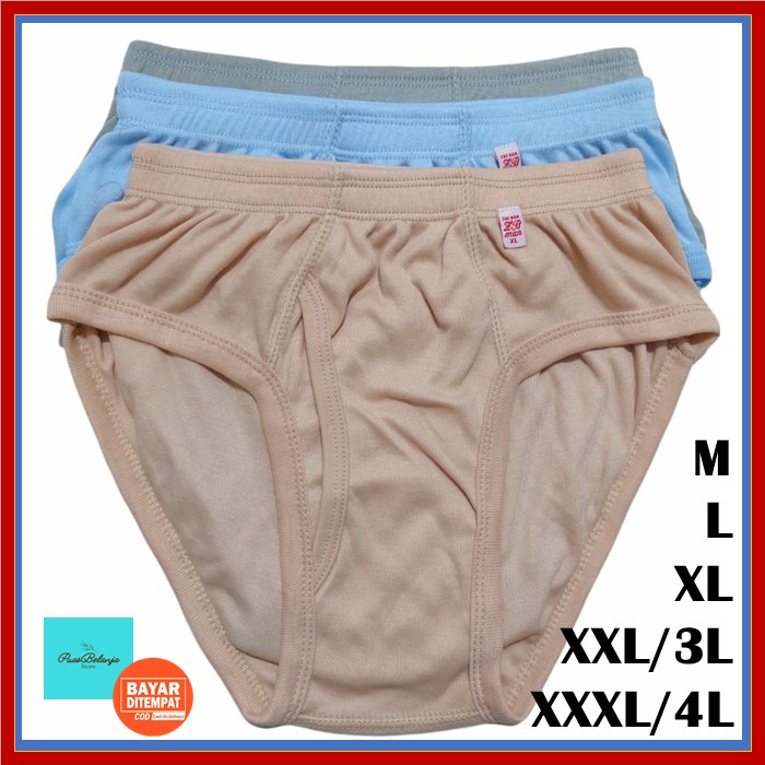 CD Celana Dalam Pria Dewasa JUMBO ZB MAN 4L 3L XL L CD Laki Dewasa Ecer Karet Kerut Bahan Kaos