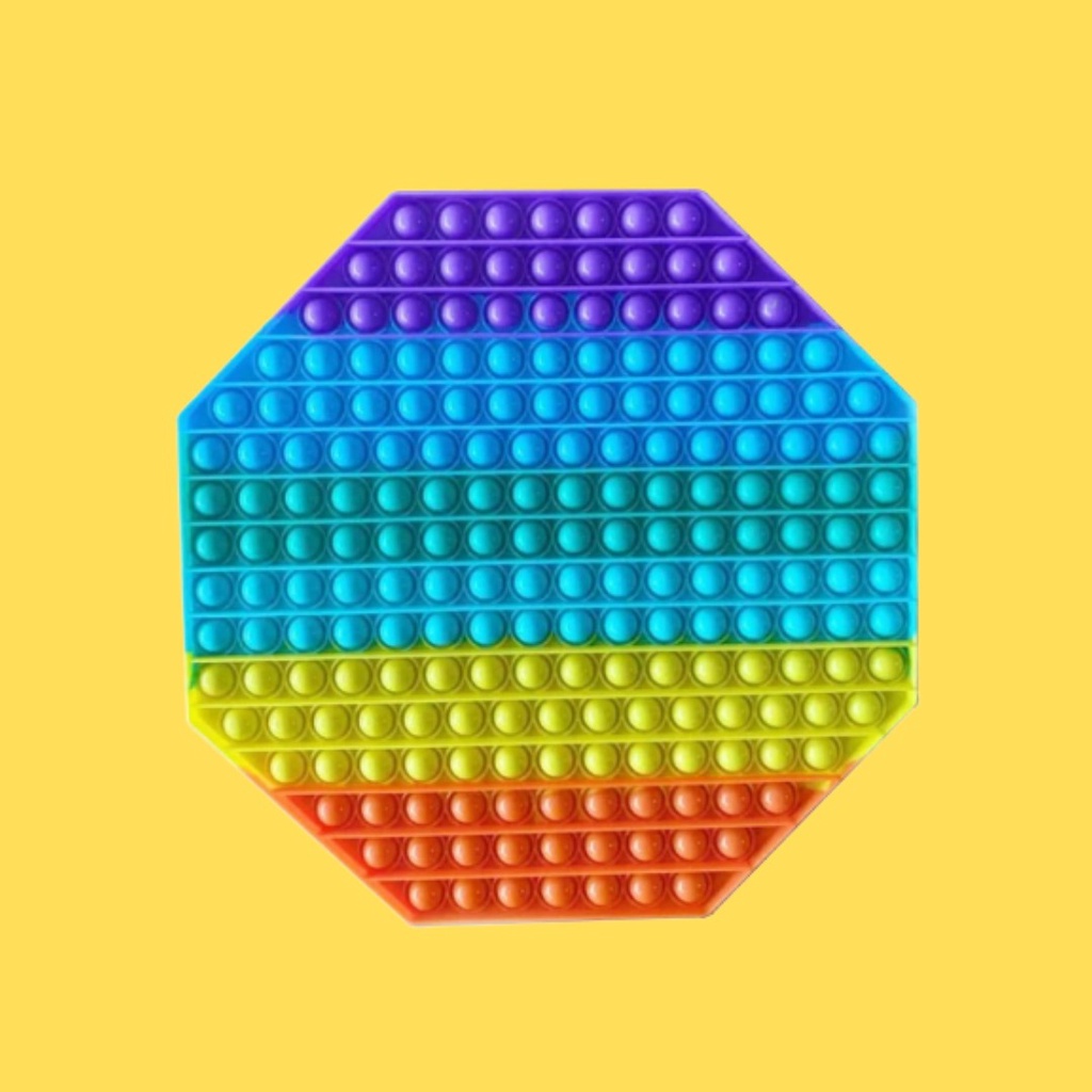 Mainan Pop It Jumbo Besar Murah Pop Its Big Size Rainbow  20cm 30cm-Octagonal 30cm