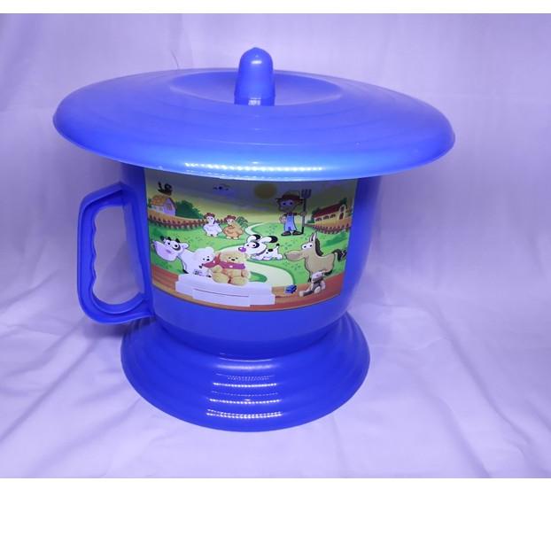 ♨ Pispot Anak / Dewasa Plastik + Tutup tinggi =19 cm diameter tengah = 24.5 cm ➾