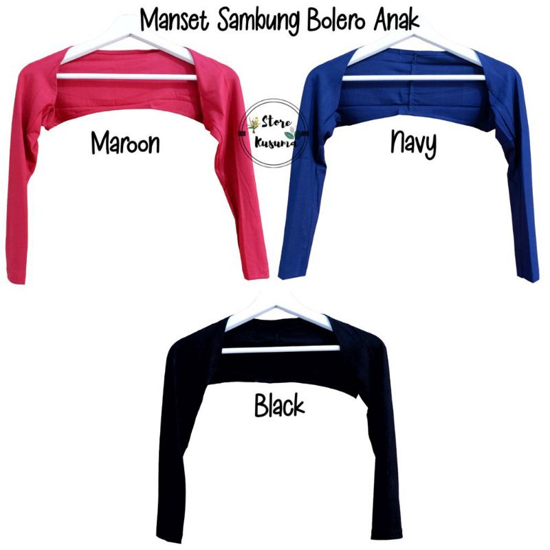 Manset Tangan Sambung Bolero untuk Anak 8-12thn