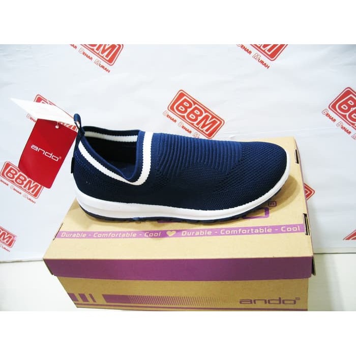 ANDO SIERA - SEPATU WANITA SLIP ON SANTAI - Biru Navy