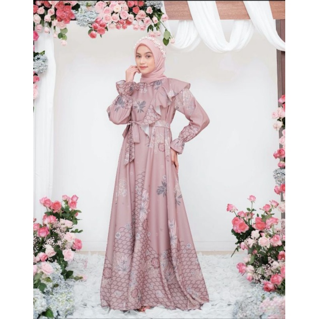 Teratai Dress Dustypink by Vanilla Hijab