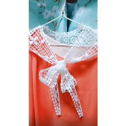 KERAH COLLAR/KERAH PALSU SEGITIGA/SCARF CAPE /SYAL RENDA BUNGA IMPORT/SYAL SELENDANG KECIL TABIR SURYA PENDEK/SYAL ROMPI KECIL-1