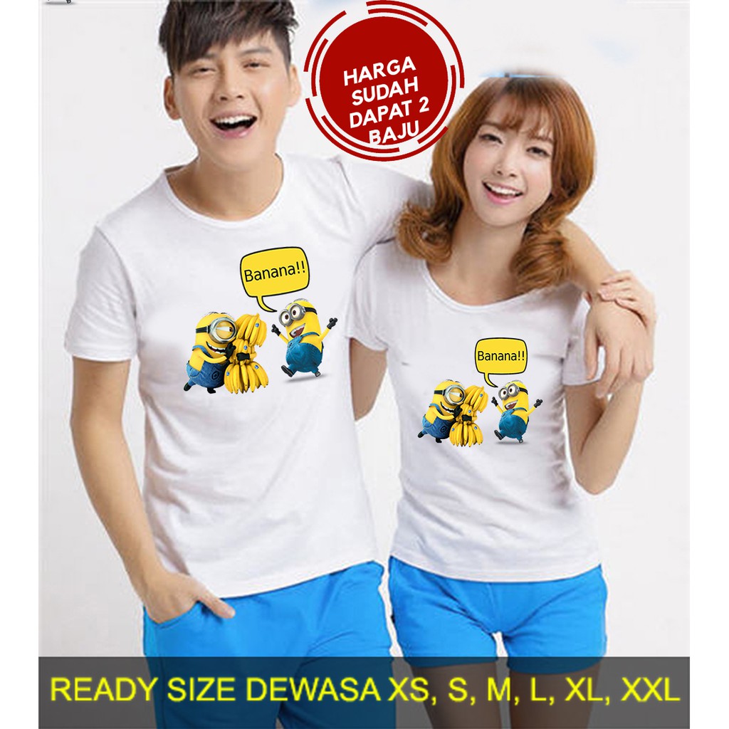 Kaos Baju DEWASA MINION MOTIF 1 40 FREE TULISAN NAMA Shopee Indonesia