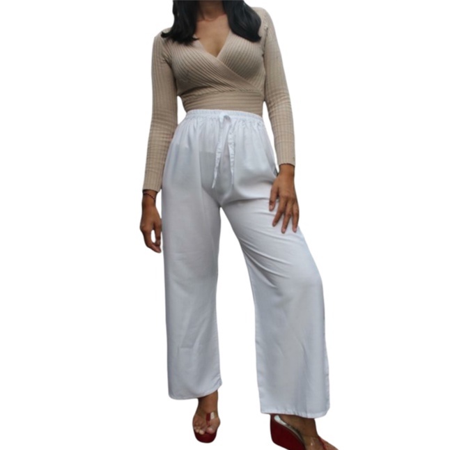 BASIC KULOT PANJANG HIGHWAIST PREMIUM-BASIC PUTIH