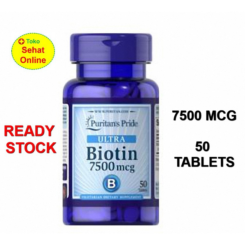 Puritan Biotin 7500 mcg - 50 Vegetarian Tablets