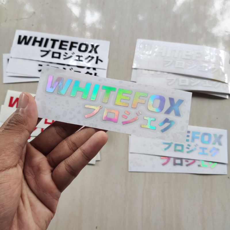 STICKER WHITEFOXPROJECT WHITEFOX TEXT JEPANG TRANSPARENT 2021