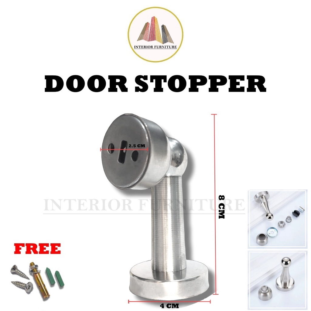 Door Stop Stainless Steel Penahan Pintu / Magnet Doorstop