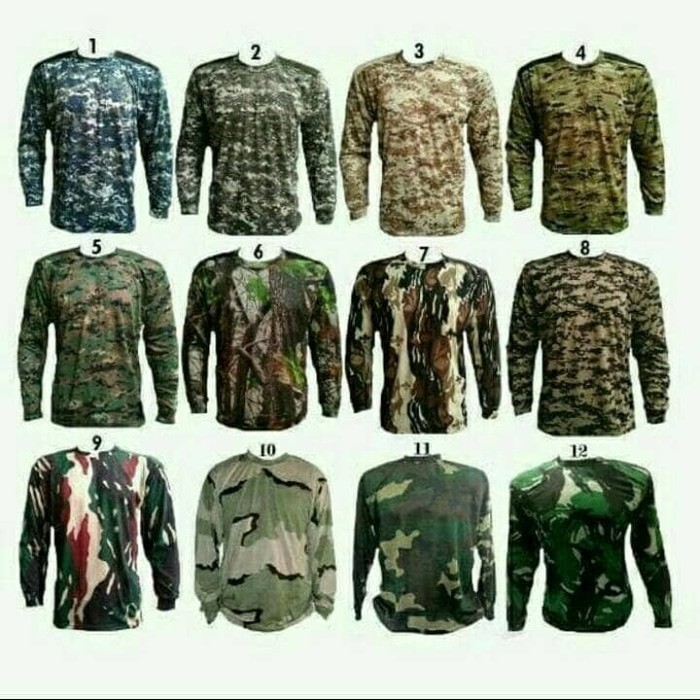 KAOS BAJU LORENG LENGAN PANJANG DECKER ARMY