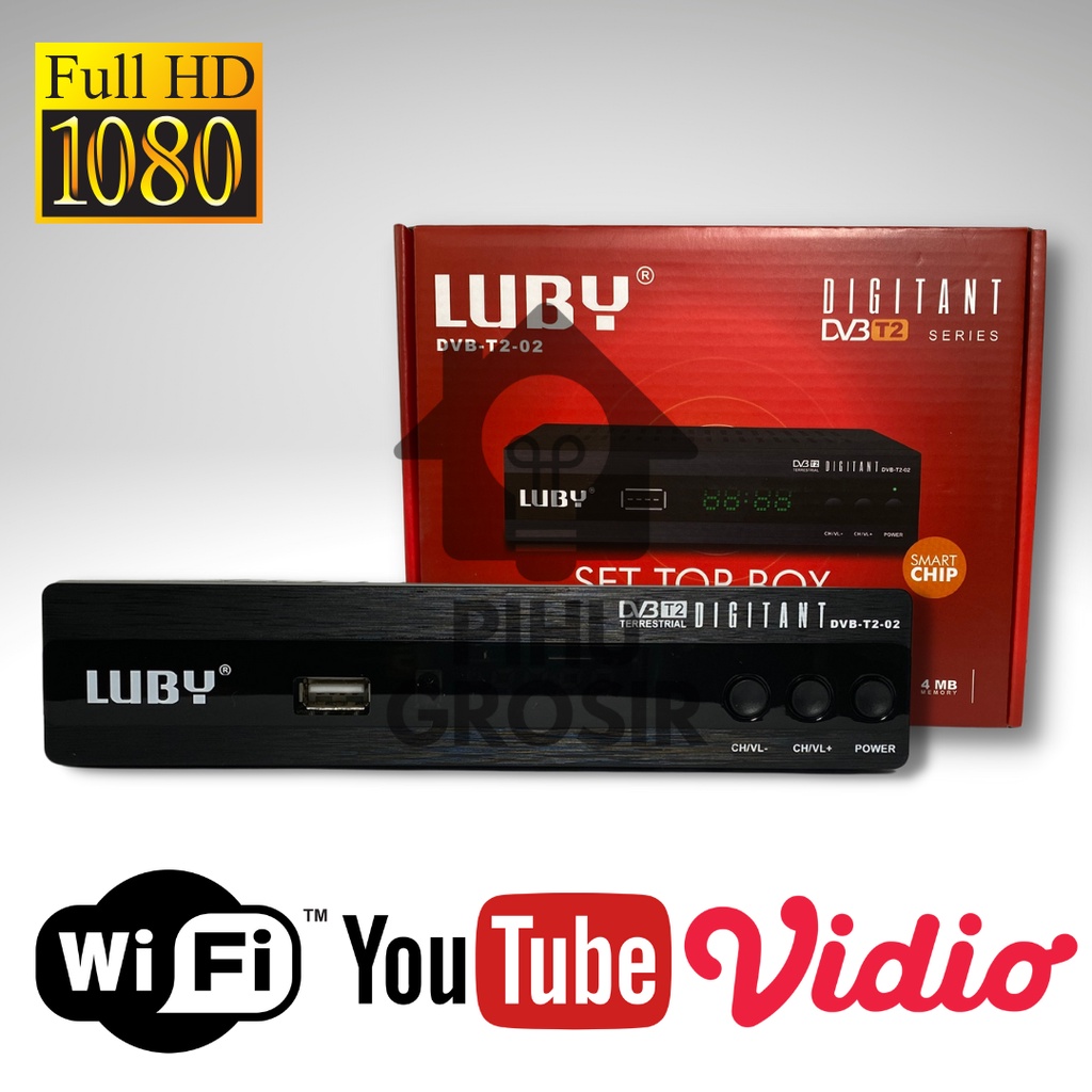 Luby Set Top Box T2-02 bergaransi dengan Youtube & Wifi