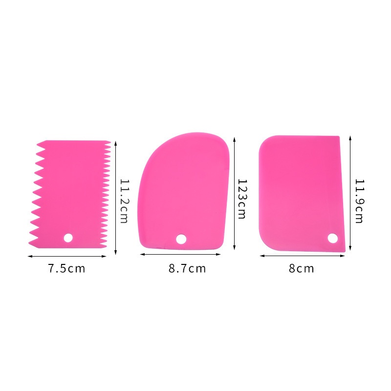 3 Pcs Spatula Pengikis Pemotong Kue Fondant Pastry Untuk Dekorasi