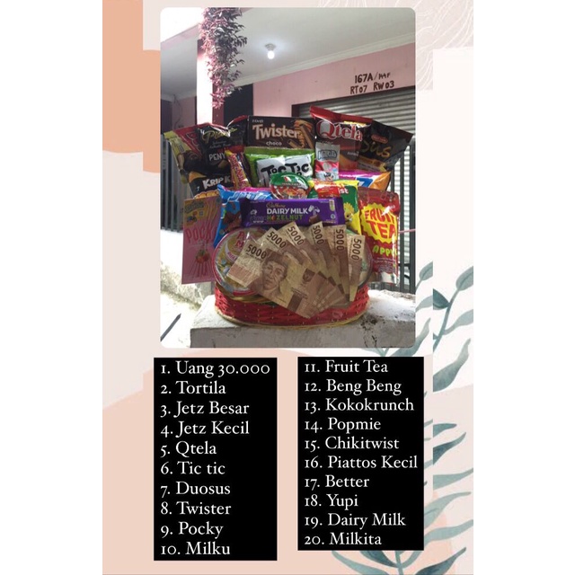 

Parsel Anak/Parsel Uang/Bingkisan Lebaran/Hampers Snack parsel lebaran parsel snack murah paket parsel bingkisan murah cemilan snack parsel murah