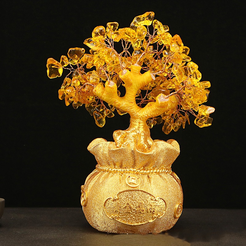 Beruntung Pohon Uang Cina Pohon Keberuntungan Feng Shui  Emas Ingot Kristal Keberuntungan Hiasan Pohon