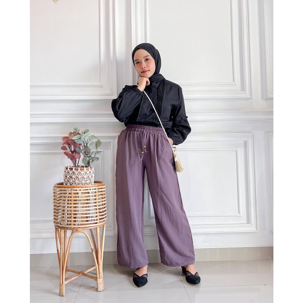 Celana kulot crinkle panjang wanita - celana kulot jumbo wanita crinkle
