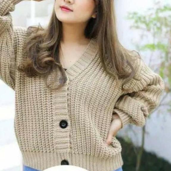 ♠ Olivia Cardi Kancing Balon / Kardigan Olivia Crop Wanita Premium Tebal / Cardigan || CARDIGAN RAJU