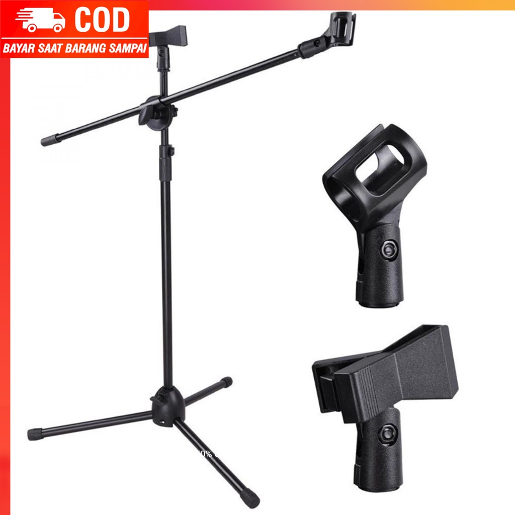 (100% BARANG ORI) TaffSTUDIO Tripod Holder Mikrofon Pro 2 Klip - NB-107