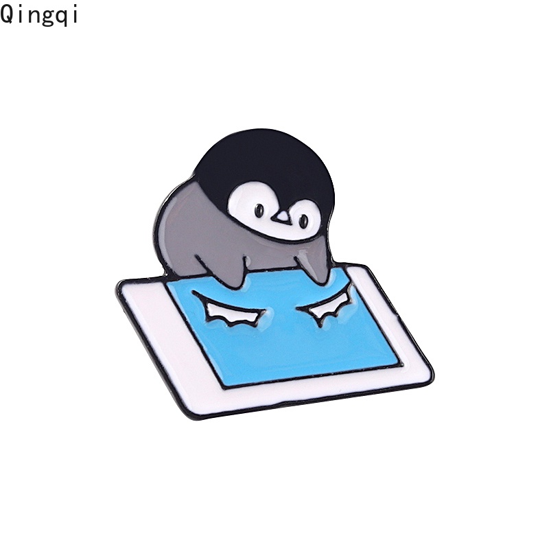 Bros Pin Enamel Desain Kartun Hewan Penguin Amplop Untuk Anak