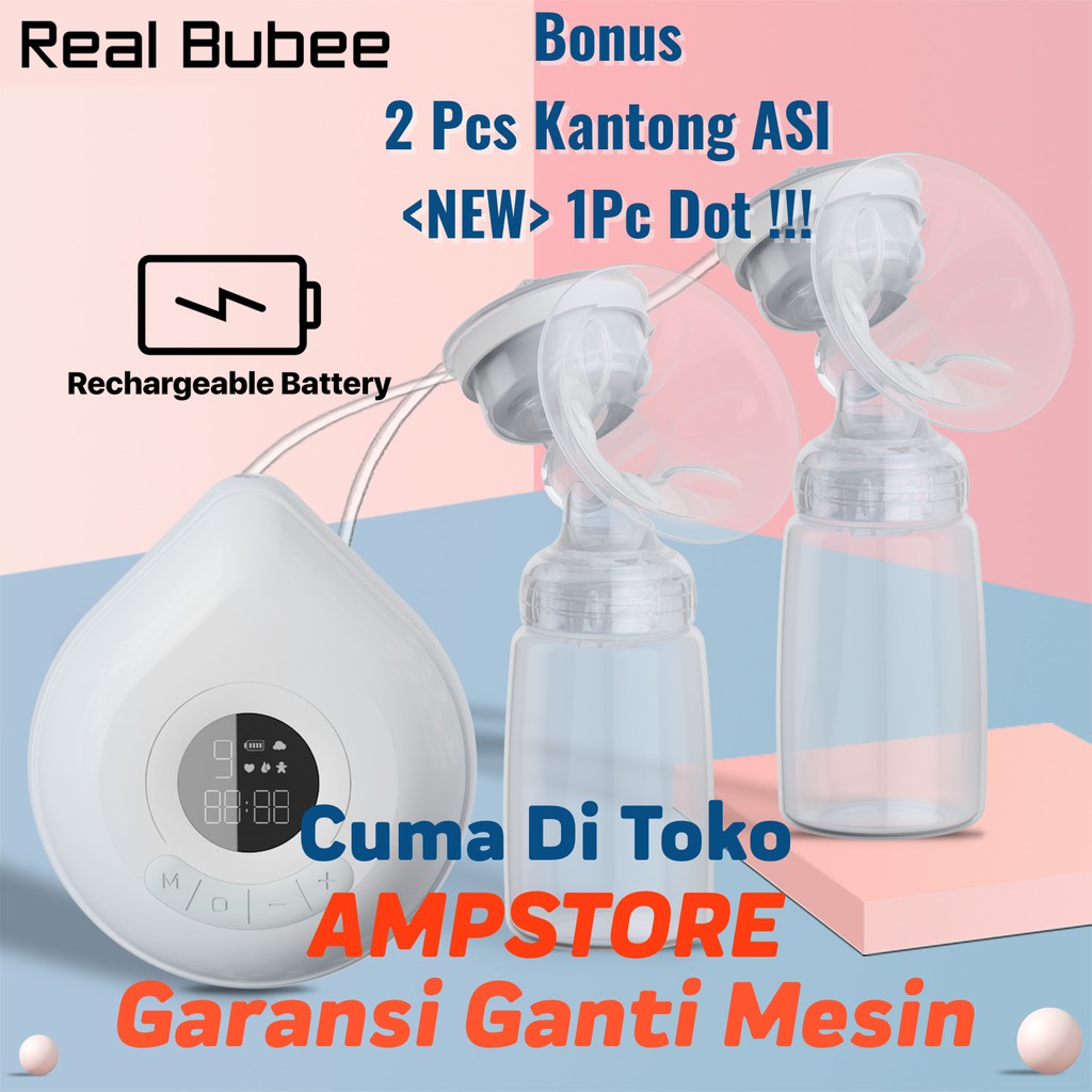 [ Rechargeable ] Real Bubee Pompa ASI Elektrik Ganda / Double Electric Breast Pump BPA Free