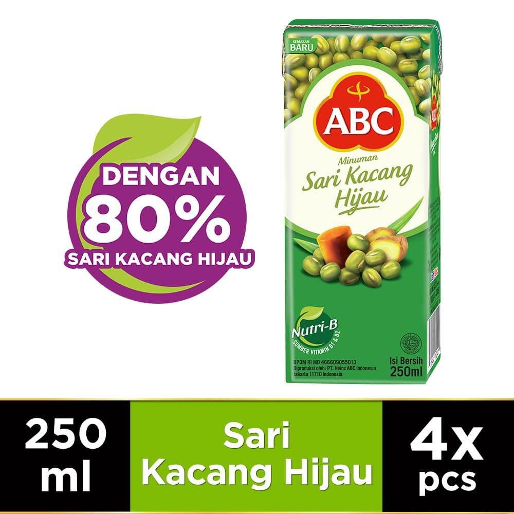 

PROMO ABC MINUMAN SARI KACANG HIJAU 250 ML - MULTI PACK 4 PCS TERMURAH