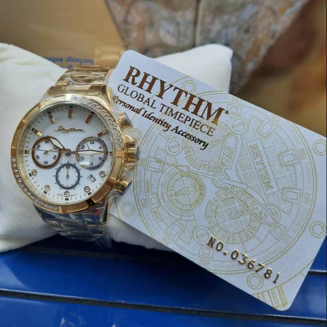 Jam Tangan Wanita Rhythm 1621 Original Chrono Multifungsi