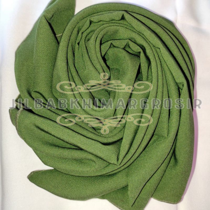 UK 200x75 Pashmina Jumbo Wolfis Italiano Ala Sabyan Malay Crepe Stretch Polos-Army