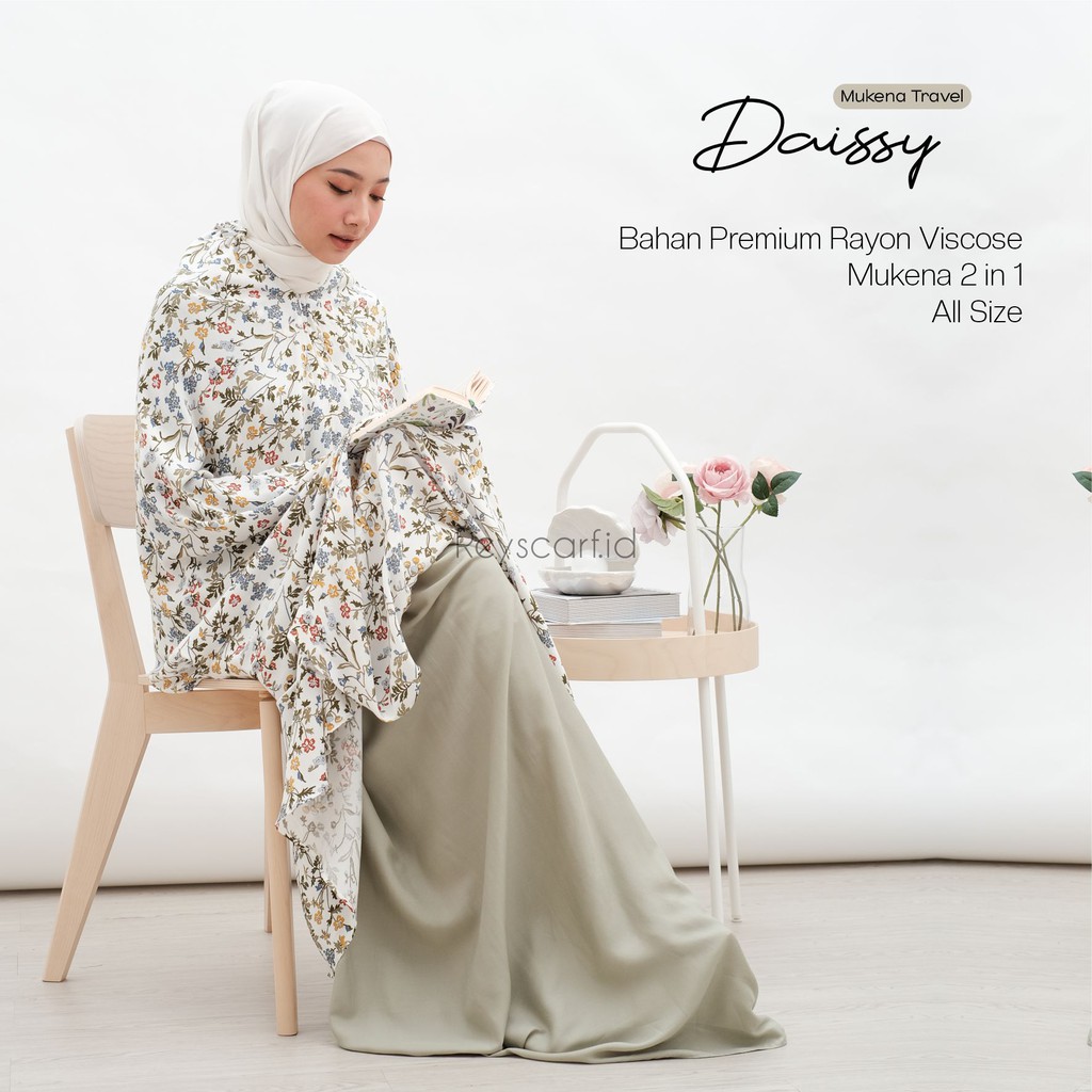 mukena travel daissy by reyscarf id mukena dewasa 2 in1 bahan premium rayon viscose adem nyaman dipakai bisa cod