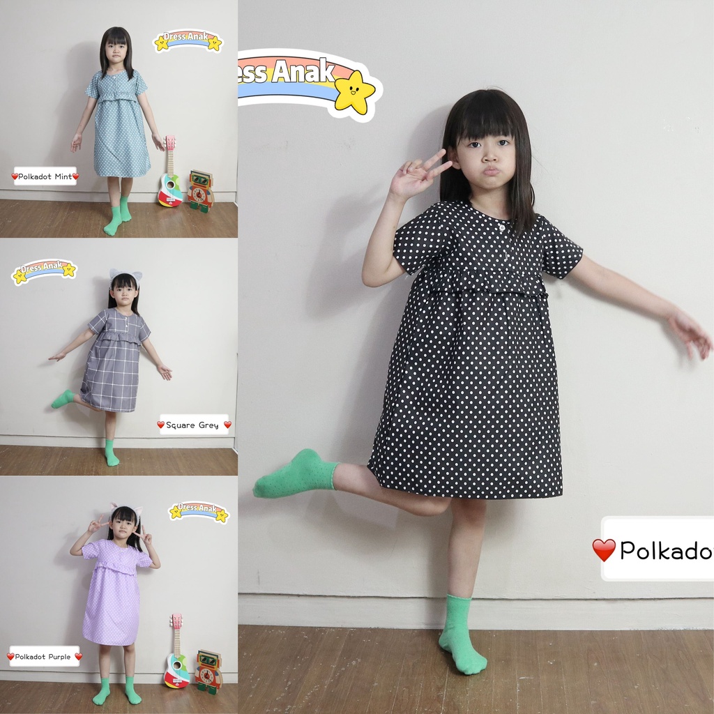 IZANY Midi Dress Rumble / Dress renda Anak size 3 / 5 / 7