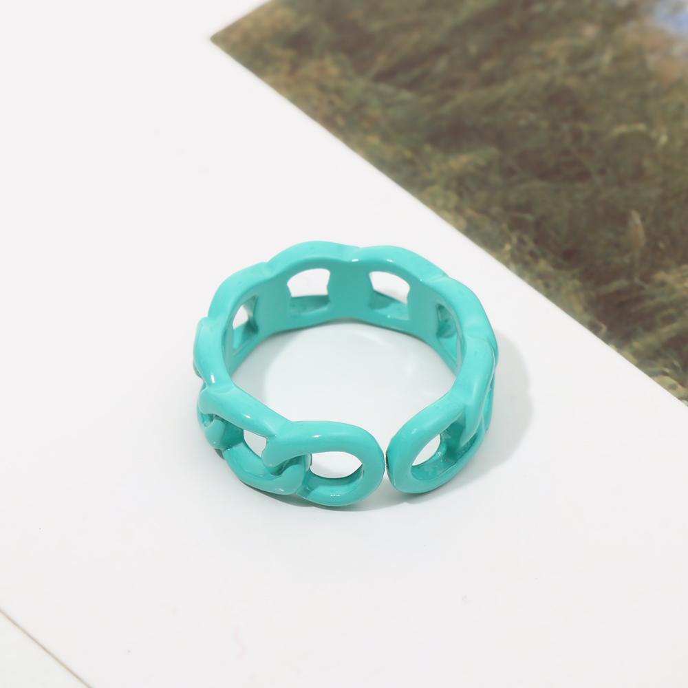 Cincin Resin Punk R-FLOWER 2021kait Rantai Akrilik Aesthetic Pesta