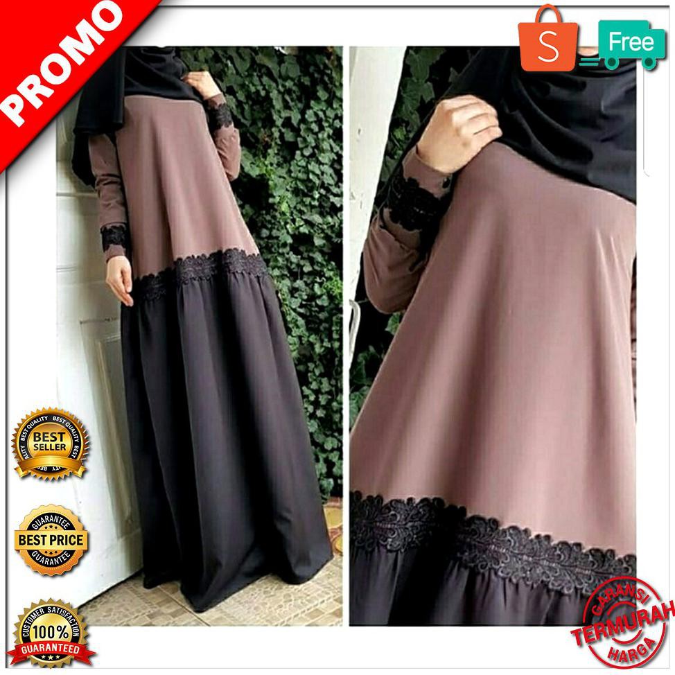 NEW Maxi Hidayah Coklat Busana Muslim Kekinian Gamis Wanita Terbaru STOK TERBATAS
