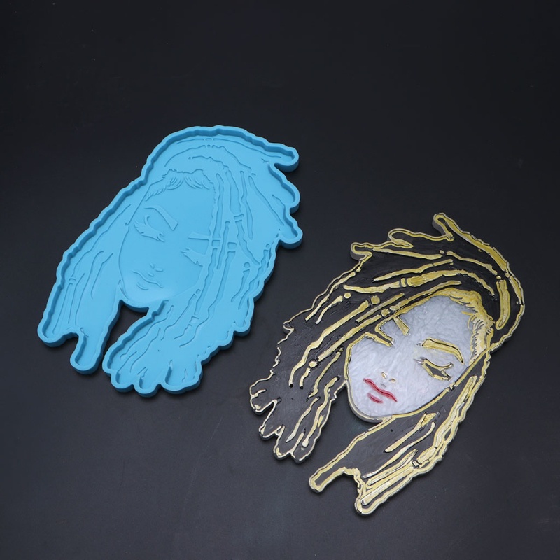 SIY  2 Pcs/Set Goddess Coaster Epoxy Resin Mold Tray Cup Mat Casting Silicone Mould