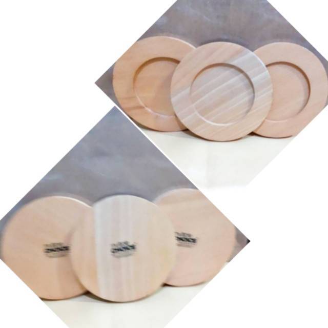 MULTIPLE CHOICE by TOPCHOICE DECORATIVE WOODEN ROUND COASTER 3in1 DEKORASI TATAKAN GELAS KAYU BULAT