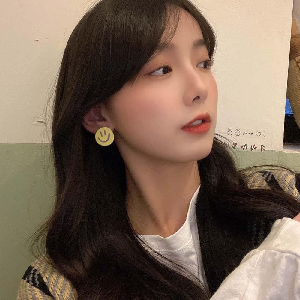 Rebuy Smile Earrings Lucu Manis Wanita Asimetris Kartun Fashion Perhiasan