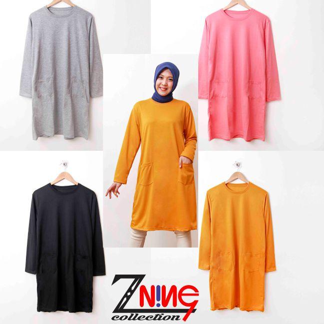Koleksi Terbaru.. Kaos Tunik POLOS wanita premium