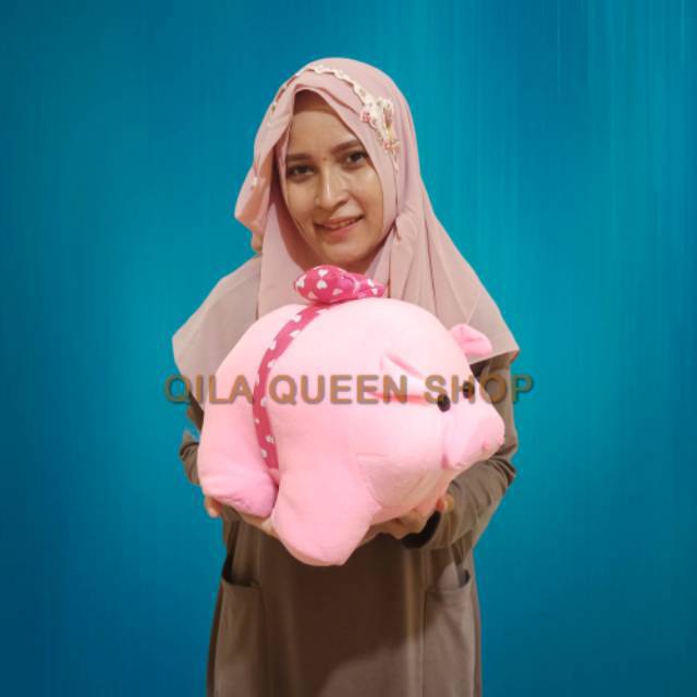 Boneka babi M pink murah