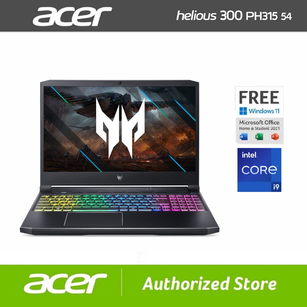 ACER PREDATOR HELIOS 300 PH315-54-94U7 i9 11900H 16GB 512GB SSD RTX3070 8GB 15.6" QHD IPS 165Hz W11 
