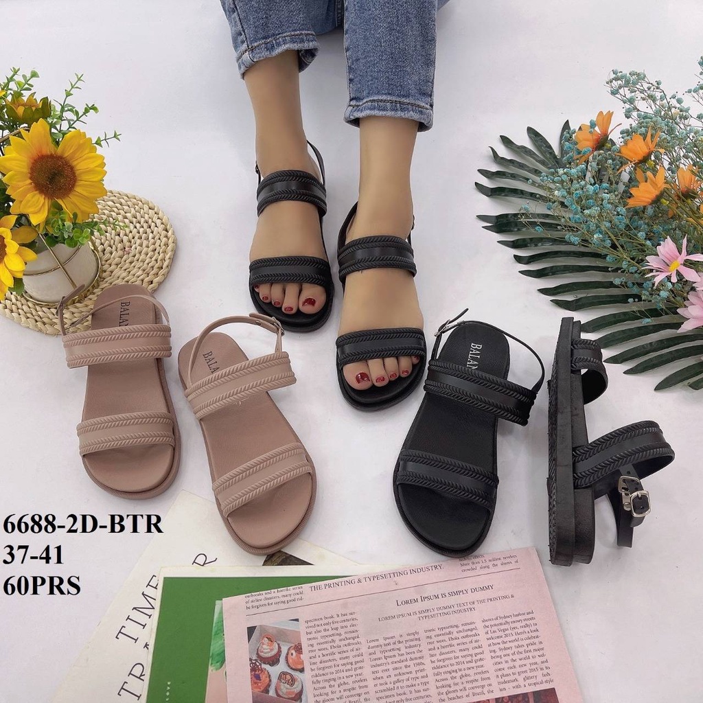 Sandal Tali Wanita Karet Import BALANCE Ban 2  / 6688-2D