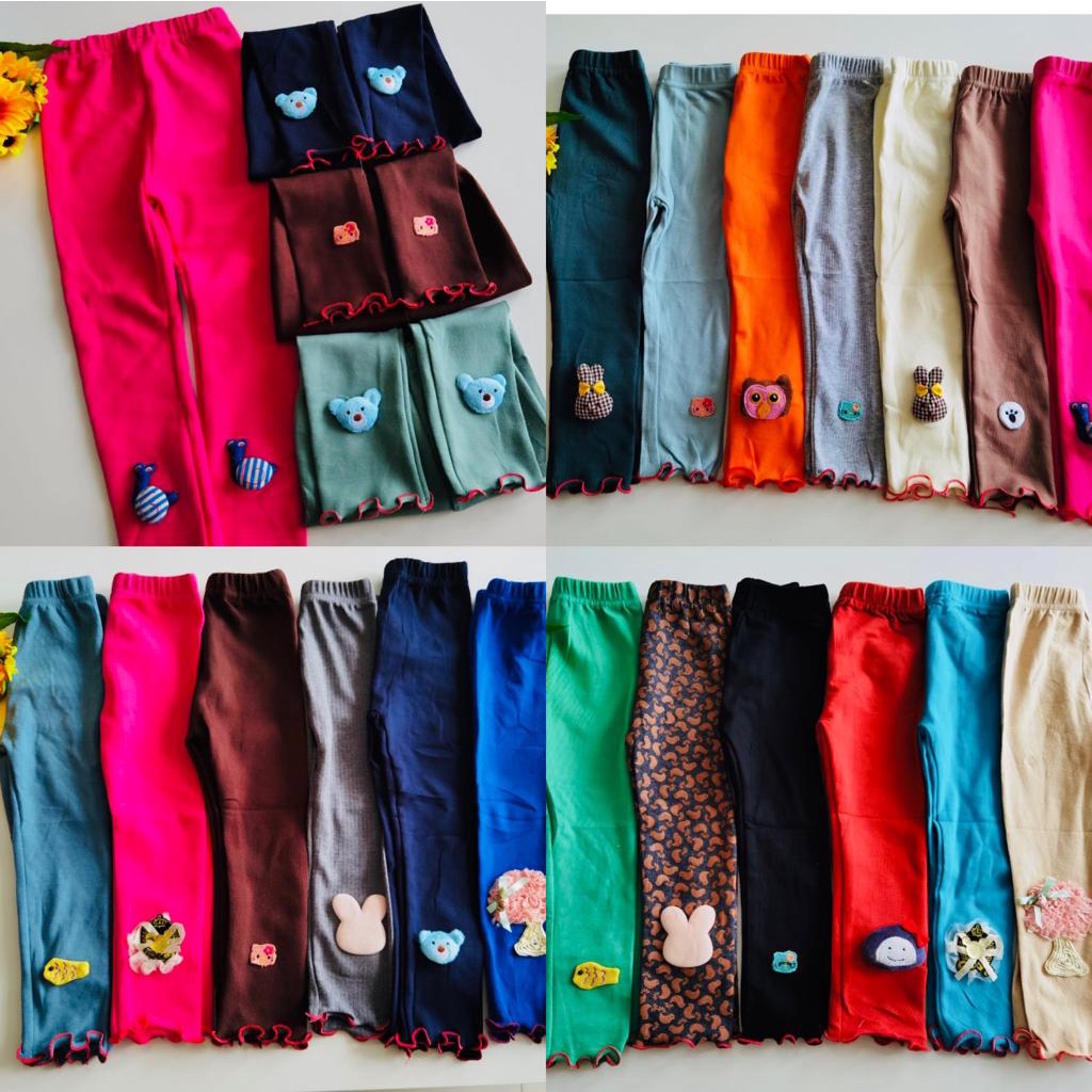 Grosir Ecer Legging Aplikasi Anak Perempuan Cewek Import MURAH